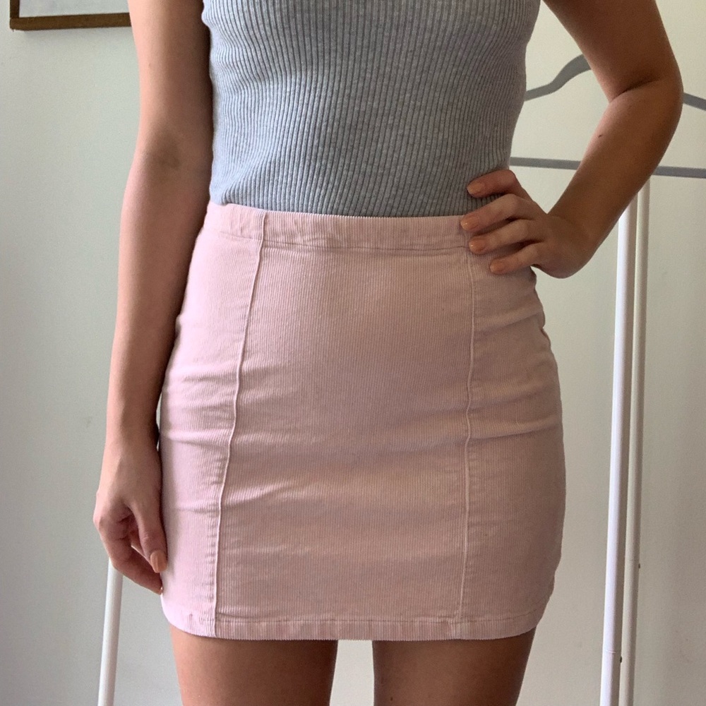 Baby pink mini skirt